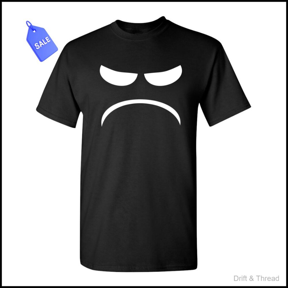 Mad Smile Face Graphic T-Shirt Men's Regular Fit Cotton Casual Tee